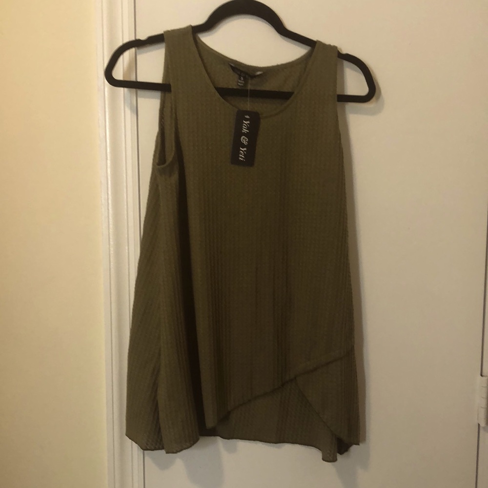Flowy bohemian top, olive green size S